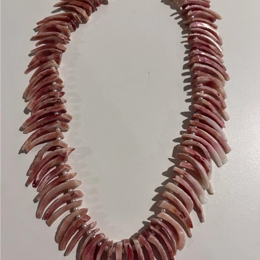 Vintage Puka Shell And Pearl Unique Necklace